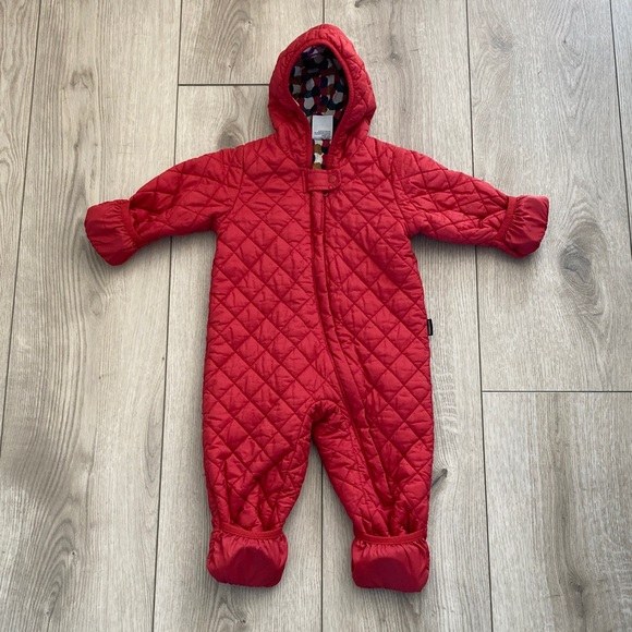 Marimekko Other - Uniqlo x Marimekko Red Snowsuit 12-18 Months Cotton Lining Foldover Cuff Warm ♥️